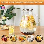 1 Gallon Glass Pitcher with Lid and Wide Mouth