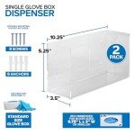 Acrylic Gloves Dispenser - Wall Mount (2 Pack)