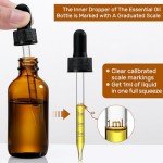 2 oz Dark Amber Glass Dropper Bottles, 4 Pack