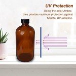 12 Pack Amber Boston Round Glass Bottles