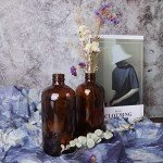 12 Pack Amber Boston Round Glass Bottles