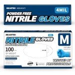 Beastek Blue Nitrile Exam Gloves, 100 Count