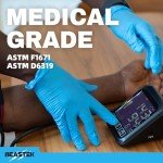 Beastek Blue Nitrile Exam Gloves, 100 Count