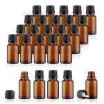 25 Pack 15ml Amber Glass Essential Oil Bottles