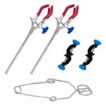 5 Pack Three-Prong Lab Clamps with Holder