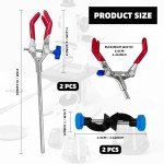 5 Pack Three-Prong Lab Clamps with Holder