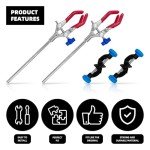 5 Pack Three-Prong Lab Clamps with Holder