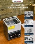 CREWORKS 60W Stainless Steel Ultrasonic Cleaner Machine