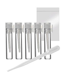 1ml Glass Perfume Vials with Zipper Bags (10 Pack)