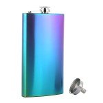Rainbow 12 oz Stainless Steel Pocket Hip Flask