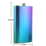 Rainbow 12 oz Stainless Steel Pocket Hip Flask