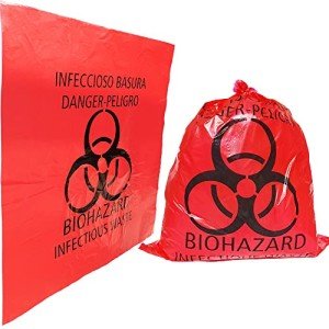 20pcs Red Biohazard Waste Bags 24x24in