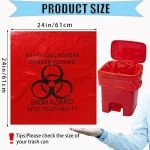 20pcs Red Biohazard Waste Bags 24x24in