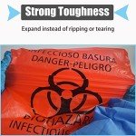 20pcs Red Biohazard Waste Bags 24x24in