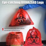 20pcs Red Biohazard Waste Bags 24x24in