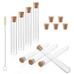 10ml Glass Test Tubes with Cork Stoppers - Pack of 50