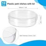 35mm Clear Plastic Petri Dishes with Lid - 10 Pack
