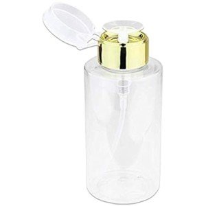 PANA 10 oz. Clear Liquid Pump Bottle with Gold Lid