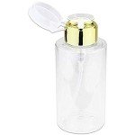 PANA 10 oz. Clear Liquid Pump Bottle with Gold Lid