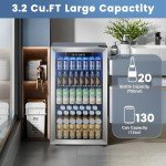 130 Can Mini Beverage Fridge with Digital Control