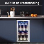 130 Can Mini Beverage Fridge with Digital Control