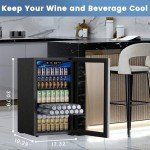 130 Can Mini Beverage Fridge with Digital Control