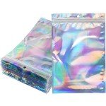 50 Pack Holographic Zip Bags 6x9 Inches
