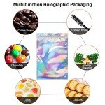 50 Pack Holographic Zip Bags 6x9 Inches