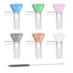 Colorful 6-Pack Glass Funnels with Handle