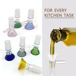 Colorful 6-Pack Glass Funnels with Handle