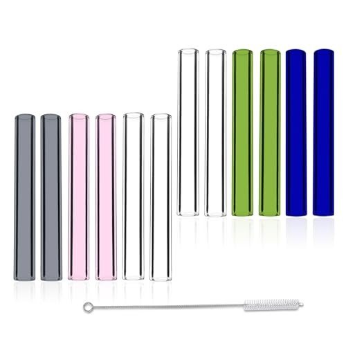 Borosilicate Glass Tubes - 12 Pack, 5 Colors