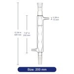 Borosilicate Glass Allihn Condenser, 200mm Jacket