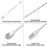Stainless Steel Cocktail Muddler and Spoon Set
