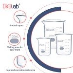 Okulab Graduated Glass Beaker Set, 50-250mL
