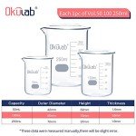 Okulab Graduated Glass Beaker Set, 50-250mL