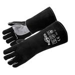 Heat Resistant Welding Gloves - 16" Black Leather