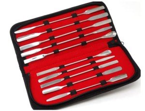 10-Piece Stainless Steel Lab Spatula Sampler Set