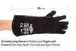 Heat Resistant Welding Gloves - 16" Black Leather