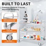 3-Tier Stainless Steel Utility Cart with Wheels