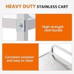 3-Tier Stainless Steel Utility Cart with Wheels