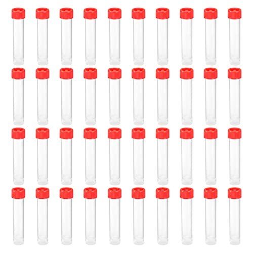 20mL Plastic Test Tubes, 40 Pack, Screw Cap