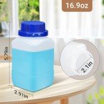 ASEVAT 16.9oz Plastic Lab Reagent Bottles (5 Pack)