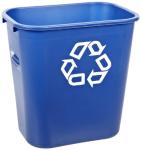 Rubbermaid Blue Medium Deskside Recycling Container, 28 qt