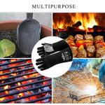 Heat Resistant Welding Gloves - 16" Black Leather