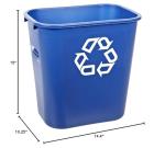 Rubbermaid Blue Medium Deskside Recycling Container, 28 qt