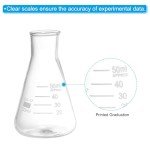 PATIKIL 50ml Graduated Erlenmeyer Flask Set, 4 Pcs