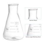 PATIKIL 50ml Graduated Erlenmeyer Flask Set, 4 Pcs