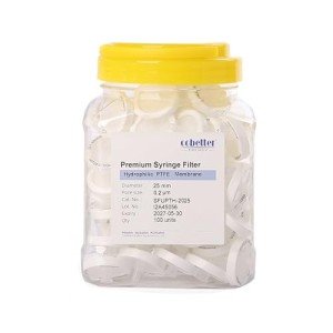 COBETTER 100 Pack 25mm PTFE Syringe Filters
