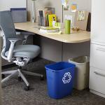 28 Qt Blue Deskside Recycling Wastebasket