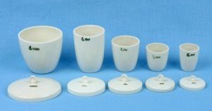 5-Piece Porcelain Crucible Set with Lids